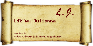Lőwy Julianna névjegykártya